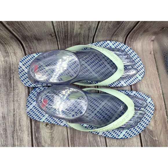 Vineyard Vines Light Blue Whale Flip Flop Sandals Women Size 10 - Picture 2 of 6
